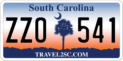 SC license plate ZZO541