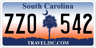SC license plate ZZO542