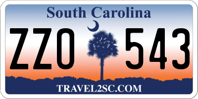 SC license plate ZZO543