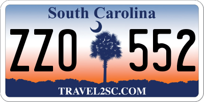 SC license plate ZZO552