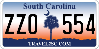 SC license plate ZZO554