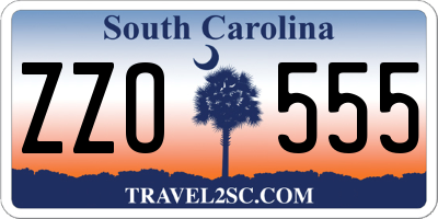 SC license plate ZZO555