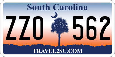 SC license plate ZZO562
