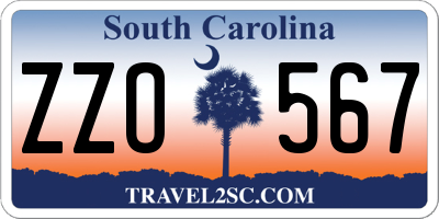 SC license plate ZZO567