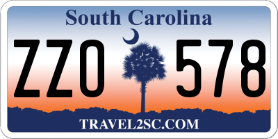 SC license plate ZZO578