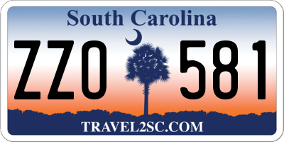SC license plate ZZO581