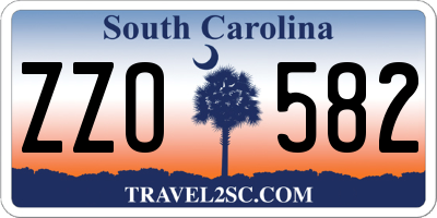 SC license plate ZZO582