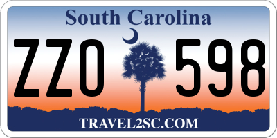 SC license plate ZZO598