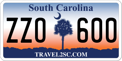 SC license plate ZZO600