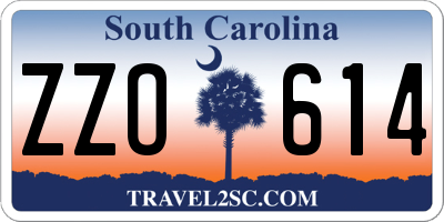 SC license plate ZZO614