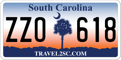 SC license plate ZZO618