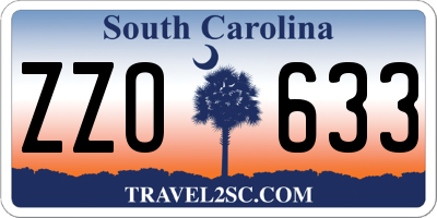 SC license plate ZZO633