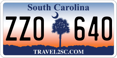 SC license plate ZZO640