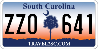 SC license plate ZZO641
