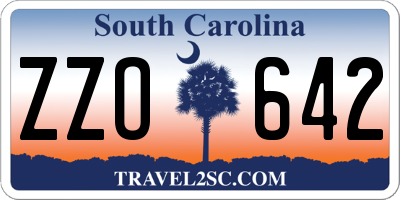 SC license plate ZZO642
