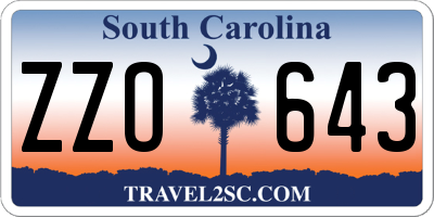 SC license plate ZZO643