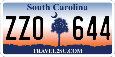 SC license plate ZZO644