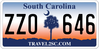 SC license plate ZZO646