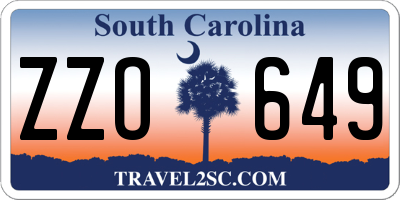 SC license plate ZZO649