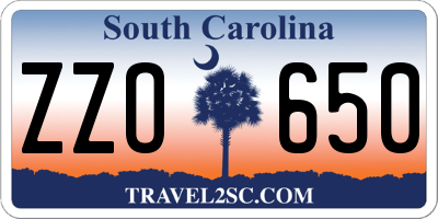 SC license plate ZZO650