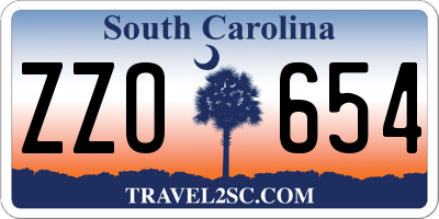 SC license plate ZZO654