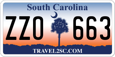SC license plate ZZO663