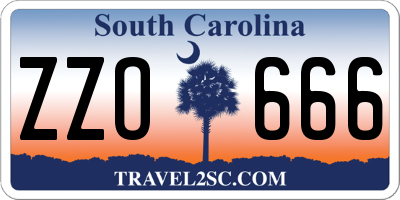 SC license plate ZZO666
