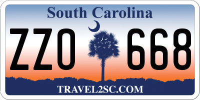 SC license plate ZZO668