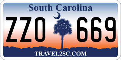 SC license plate ZZO669