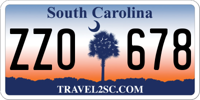 SC license plate ZZO678