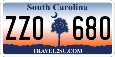 SC license plate ZZO680