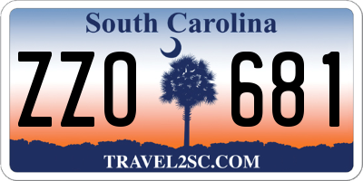 SC license plate ZZO681