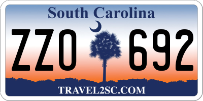 SC license plate ZZO692