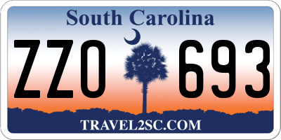 SC license plate ZZO693