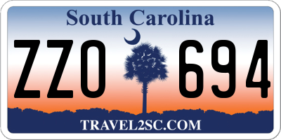 SC license plate ZZO694