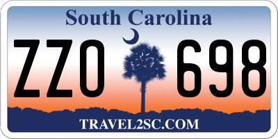 SC license plate ZZO698