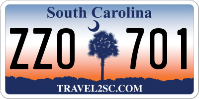 SC license plate ZZO701