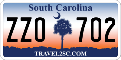 SC license plate ZZO702