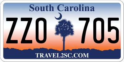 SC license plate ZZO705