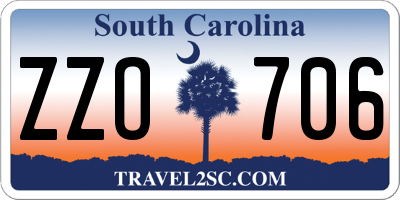 SC license plate ZZO706