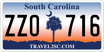 SC license plate ZZO716