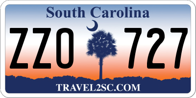 SC license plate ZZO727