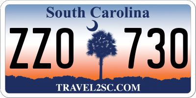 SC license plate ZZO730