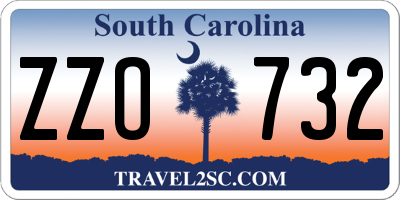 SC license plate ZZO732