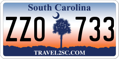 SC license plate ZZO733