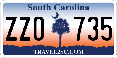 SC license plate ZZO735