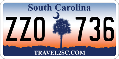 SC license plate ZZO736