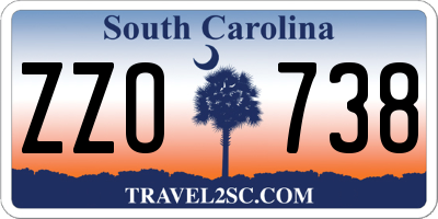 SC license plate ZZO738