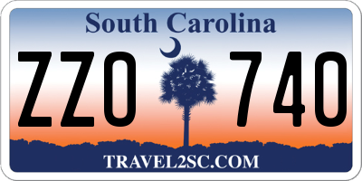 SC license plate ZZO740