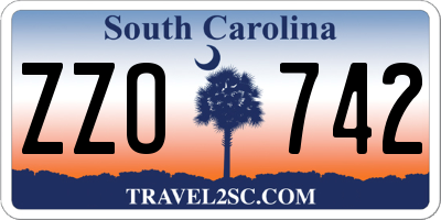 SC license plate ZZO742